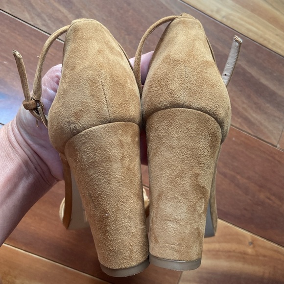 Aldo Tan Suede Open Toe Heeled Sandal 9 - Picture 3 of 9